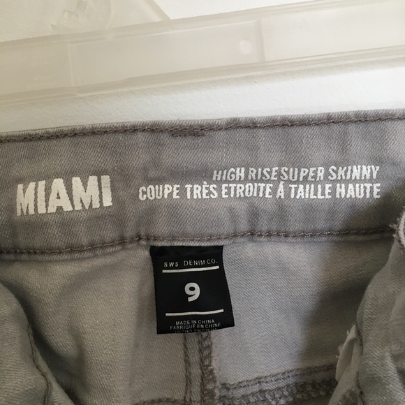 Grey High Rise Super Skinny Jeans - Picture 2 of 3